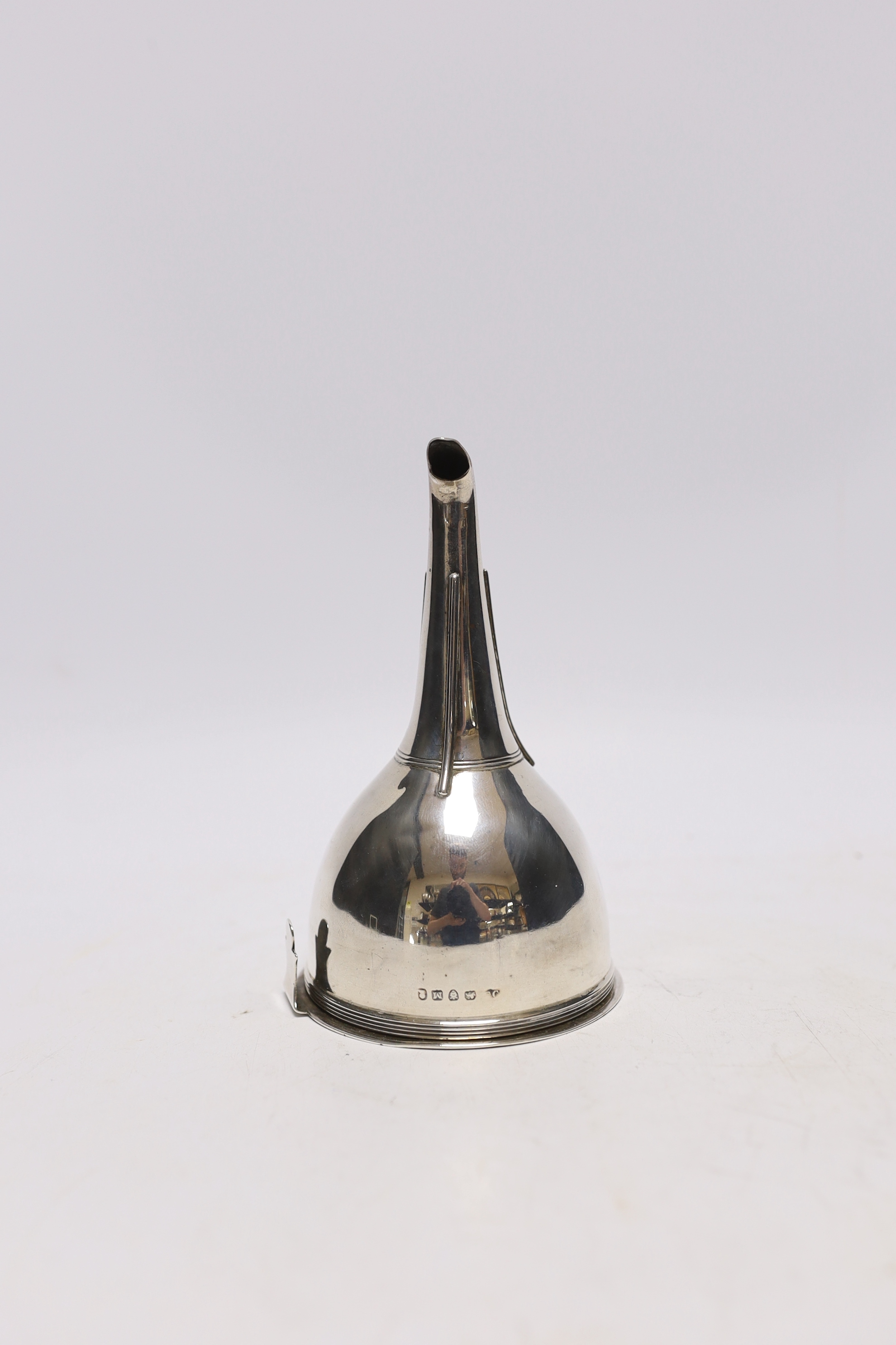 A George III silver wine funnel, John Emes?, London, 1807, 14.5cm (top section unmarked?).